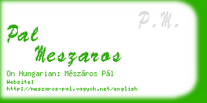 pal meszaros business card