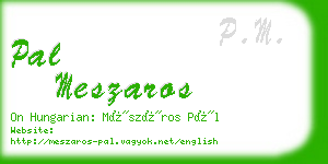 pal meszaros business card